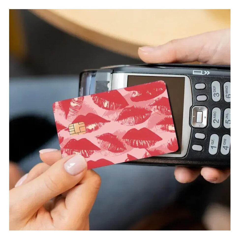 Credit Card Skin Cover Sticker - Red Lipstick Design